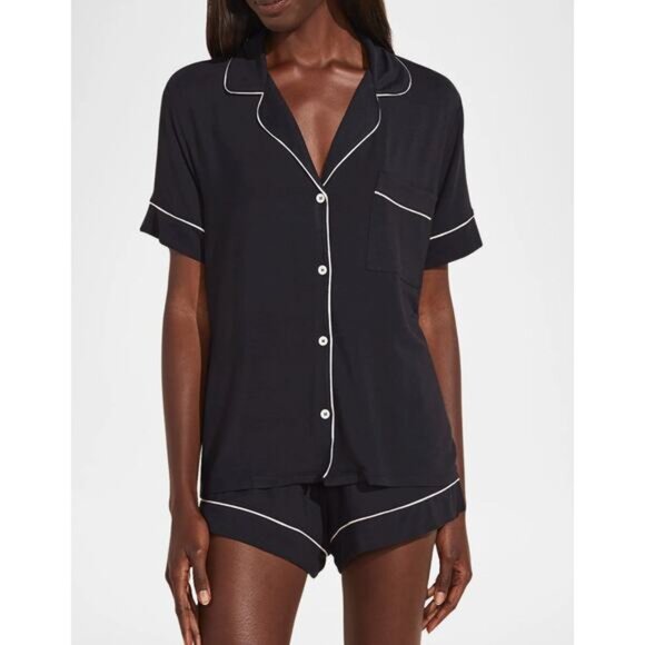 EBERJEY NEW Gisele Relaxed Black Short Set Size Medium - Picture 2 of 8